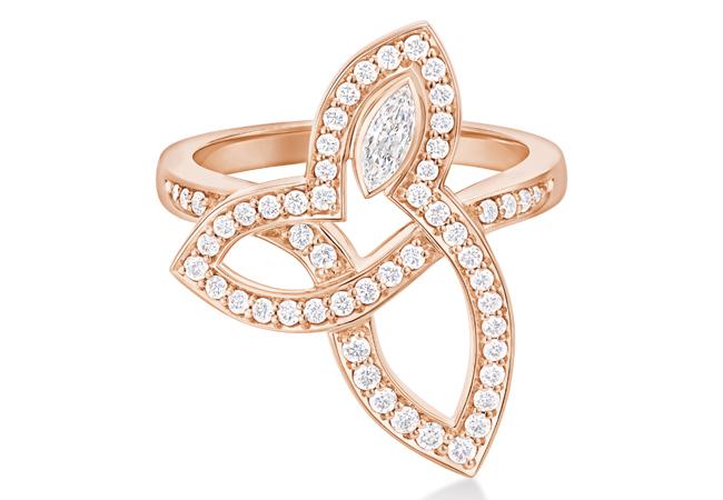 海瑞溫斯頓Lily Cluster系列玫瑰金鑽石戒指