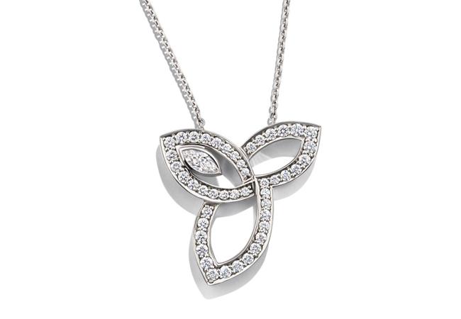 海瑞溫斯頓 Lily Cluster鑽石鉑金鍊墜