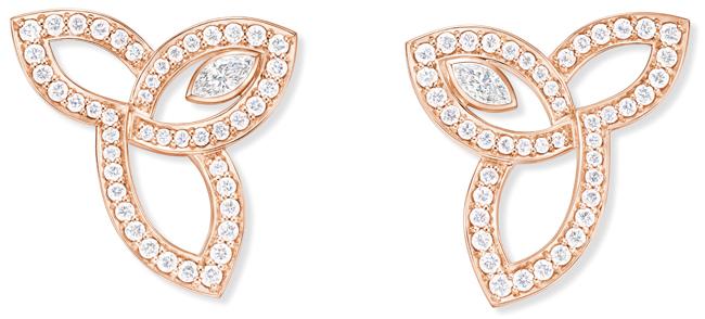 海瑞溫斯頓Lily Cluster系列鑽石玫瑰金耳環