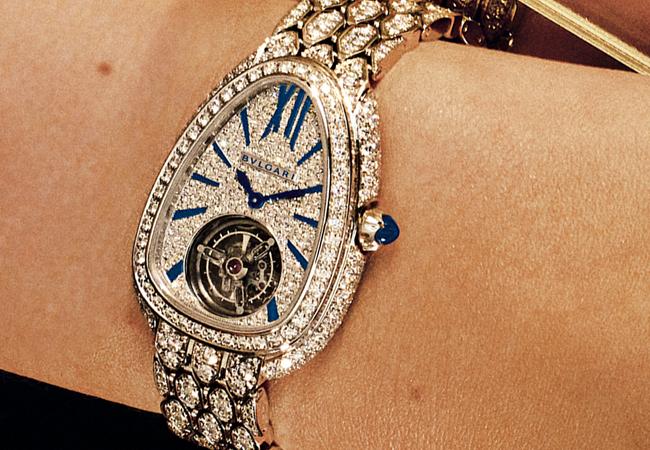 寶格麗Serpenti Seduttori Tourbillon 白K金陀飛輪鑽錶