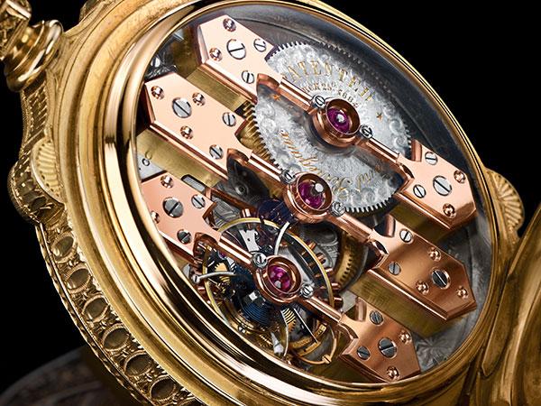 1889年贏得巴黎世界博覽會金獎的三金橋陀飛輪懷錶