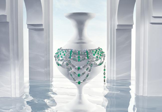 寶格麗Jannah系列頂級白金祖母綠與鑽石項鍊