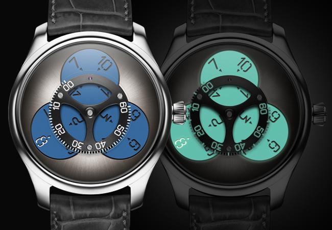 亨利慕時勇創者Flying Hours SuperLuminova藍色夜光腕錶