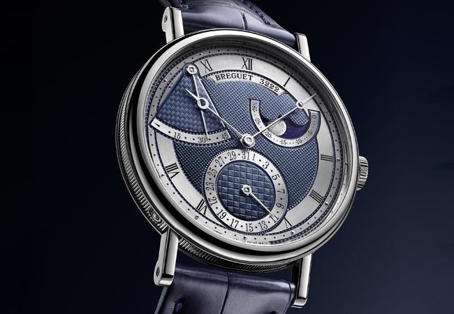 寶璣Classique經典系列7137月相腕錶藍面18K白金款