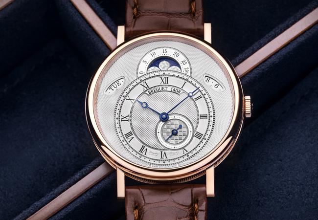 寶璣Classique經典系列7337月相腕錶白面18K玫瑰金款