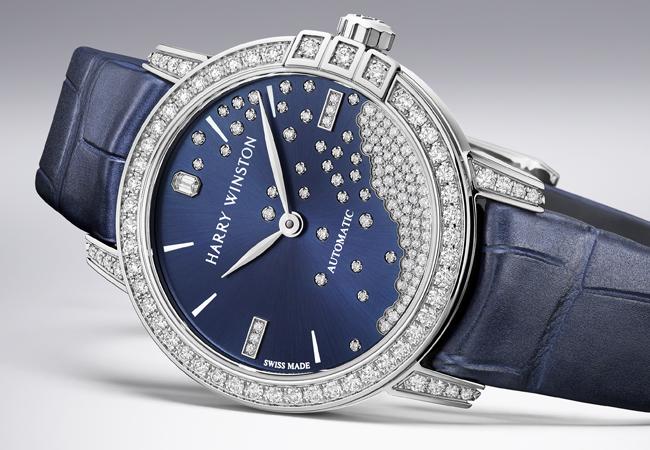 海瑞溫斯頓靜夜 Midnight 系列 29 毫米鑽滴自動腕錶