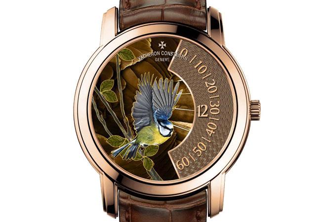 江詩丹頓閣樓工匠The Singing Birds腕錶—藍山雀