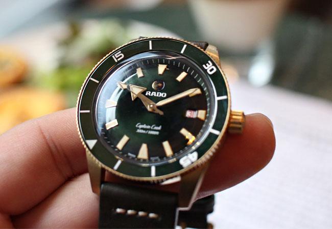 雷達表庫克船長300米青銅自動腕錶綠色款