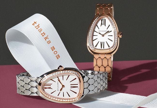 BVLGARI Serpenti Seduttori精鋼與玫瑰金鑲鑽腕錶
