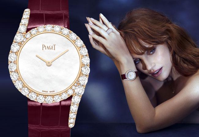 Jessica 配戴PIAGET Limelight Gala系列18K玫瑰金鑲鑽珠寶腕錶