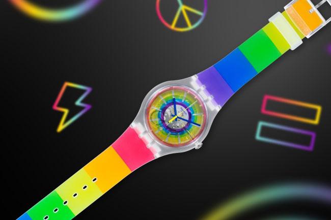 SWATCH Open summer彩虹腕錶 繽紛上手