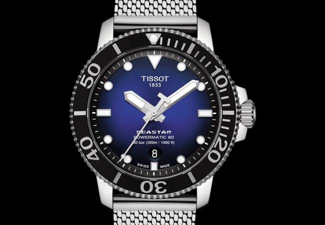 天梭Seastar 1000 Powermatic 80 自動款藍面款