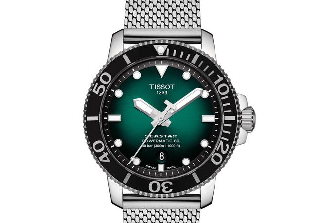 天梭Seastar 1000 Powermatic 80 自動款綠面款