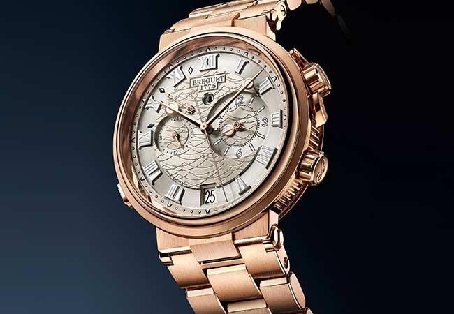 寶璣MARINE航海系列鬧鈴腕錶5547貴金屬鍊帶款