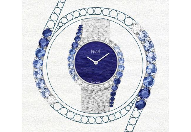 伯爵PIAGET Limelight Gala系列18K白金漸層藍寶石鑲鑽高級珠寶腕錶