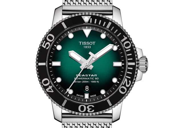 天梭TISSOT Seastar 1000 Powermatic 80 自動款綠面款