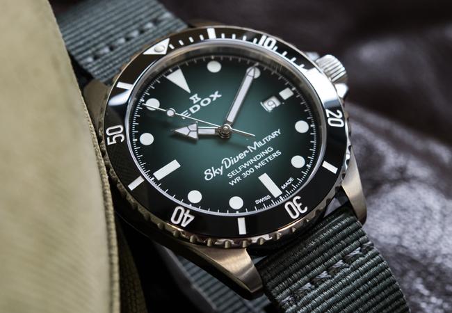 依度表EDOX SkyDiver Military傘兵悍將腕錶 潛水錶