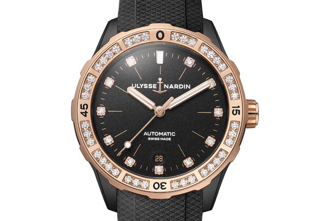 雅典錶ULYSSE NARDIN Lady Diver美人魚黑色DLC玫瑰金版本