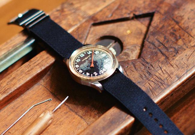 萬寶龍MONTBLANC NATO錶帶 Julien Faure法國編織緞帶製造商 萬寶龍1858系列24H自動腕錶