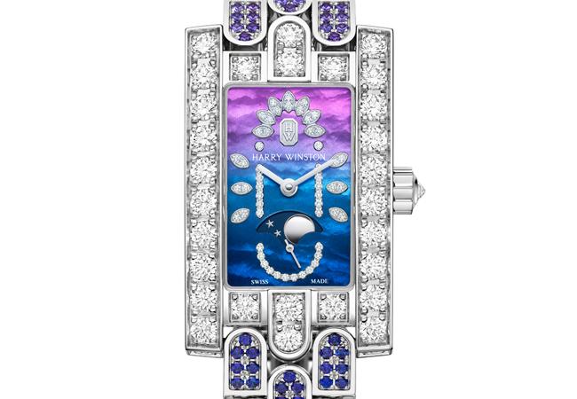 海瑞溫斯頓第五大道Avenue Classic系列20週年紀念月相功能腕錶