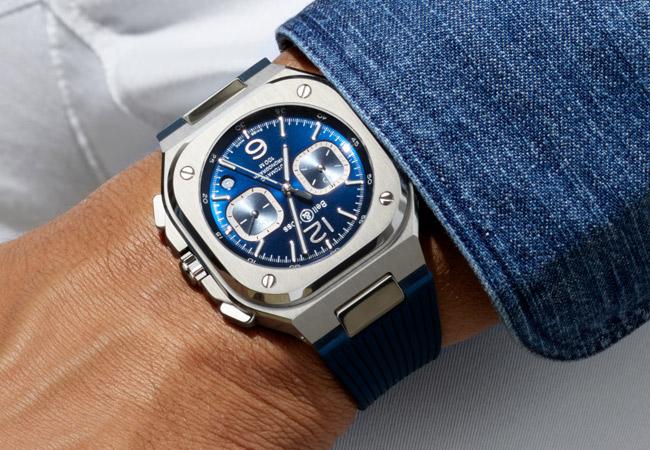 BELL & ROSS BR 05計時腕錶藍面款。型號:BR05C-BU-ST/SRB