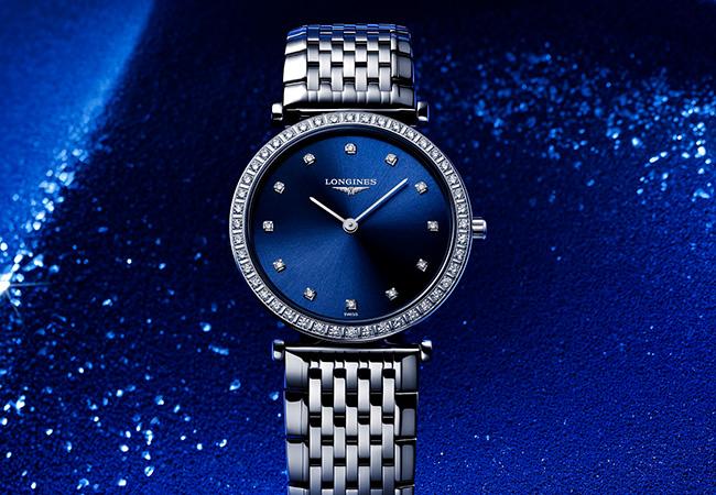 Longines 浪琴表 La Grande Classique 嘉嵐系列藍面鑽圈腕錶,型號:L4.523.0.97.6