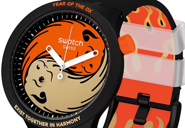 Swatch 2021牛年生肖特別款腕錶，型號：SO27Z109