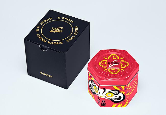 G-SHOCK DARUMA達摩系列外盒包裝，設計結合日本文化，戴在手上招福又開運。