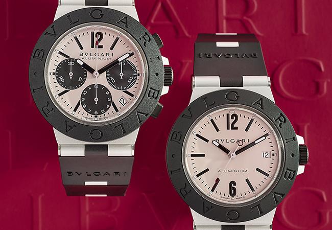 BVLGARI ALUMINIUM系列計時腕錶、BVLGARI ALUMINIUM系列鋁金屬白色錶盤自動腕錶。