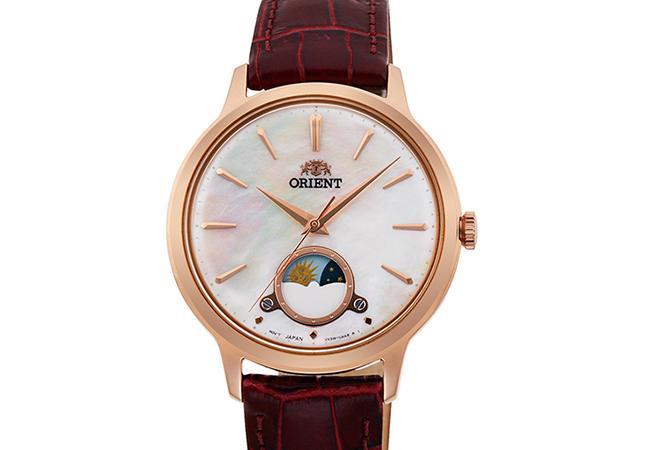ORIENT東方錶日月相皮帶女錶RA-KB0002A
