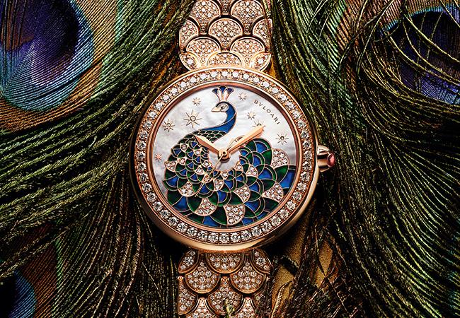 寶格麗BVLGARI Divas’Dream Peacock Dischi玫瑰金鑽石腕錶，型號：103348