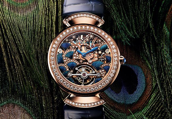 寶格麗BVLGARI Divas’ Dream Peacock Tourbillon Lumière孔雀陀飛輪腕錶，型號：103351