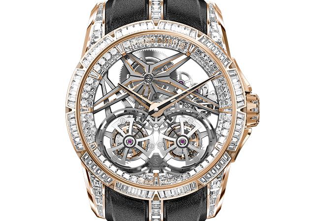 ROGER DUBUIS羅杰杜彼Excalibur鏤空飛行陀飛輪腕錶，型號：DBEX0822