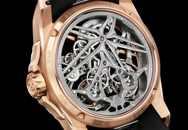 ROGER DUBUIS羅杰杜彼Excalibur鏤空飛行陀飛輪腕錶RD108SQ型手動上鍊機芯