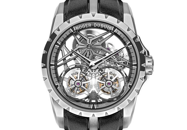 ROGER DUBUIS羅杰杜彼Excalibur鏤空飛行陀飛輪腕錶，型號：DBEX0819