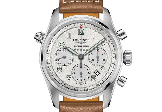 Longines浪琴表Spirit 先行者系列磨砂霧銀面盤計時碼錶，型號：L3.820.4.73.2