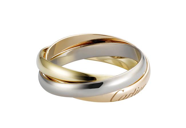 三色金Trinity戒指（細版），參考價格約NTD $29,900。