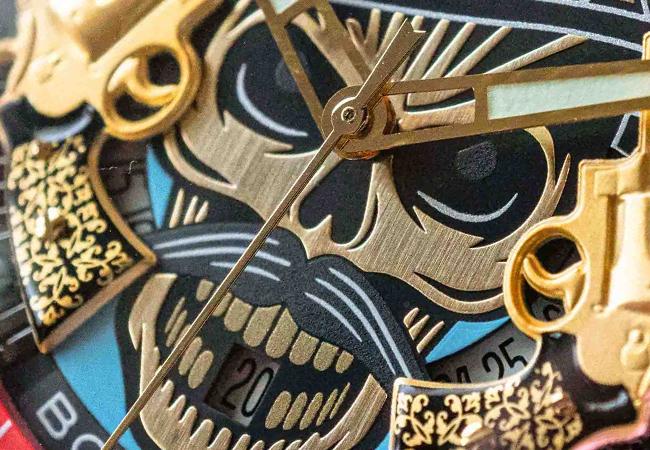 BOMBERG BB-01自動機械系列雙槍骷髏自動大三針腕錶，型號：CT43APBA.29-1.11