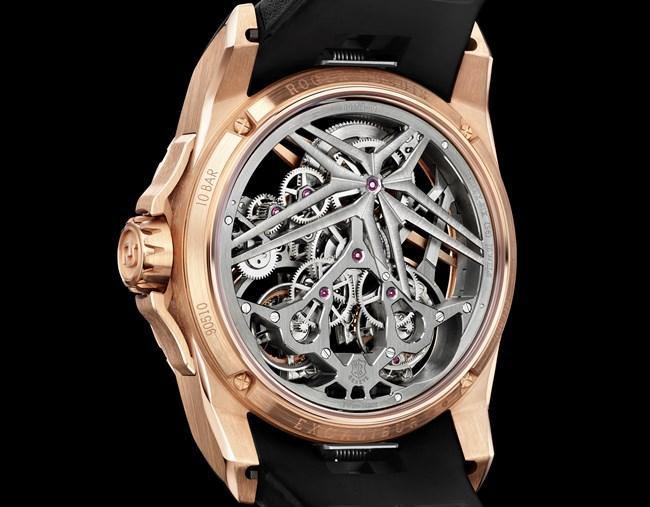 ROGER DUBUIS Excalibur 鏤空飛行陀飛輪腕錶