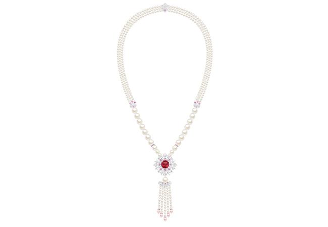 PIAGET Wings of Light系列坦桑尼亞尖晶石頂級珠寶鳳梨花鑽石項鍊