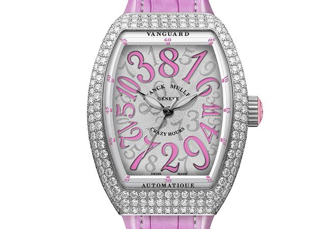 FRANCK MULLER Vanguard Crazy Hours Lady亞洲特別版精鋼鑽石腕錶