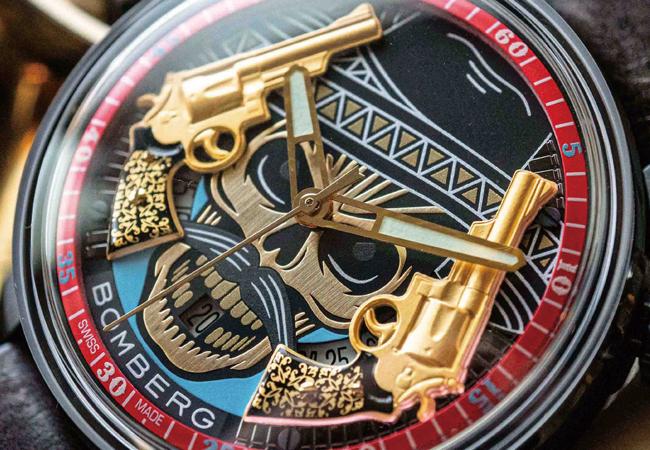 BOMBERG BB-01自動機械系列雙槍骷髏自動大三針腕錶