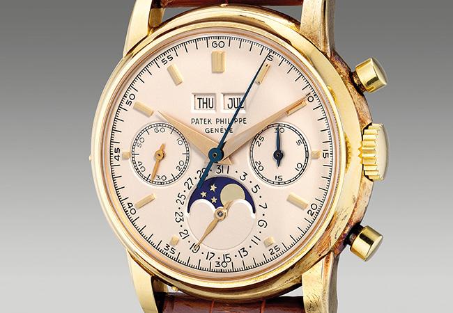百達翡麗18K黃金萬年曆計時腕錶