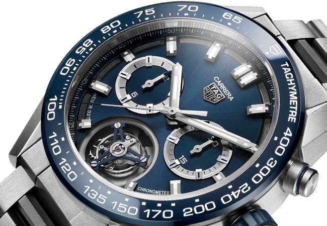 泰格豪雅TAG Heuer限量Carrera藍色陀飛輪腕錶