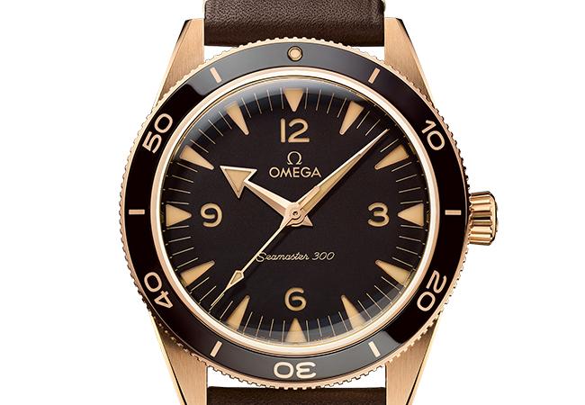 歐米茄OMEGA海馬300青銅金腕錶