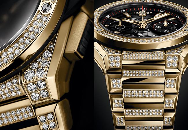 宇舶HUBLOT Big Bang Unico黃金鍊帶計時腕錶黃金鑲鑽款