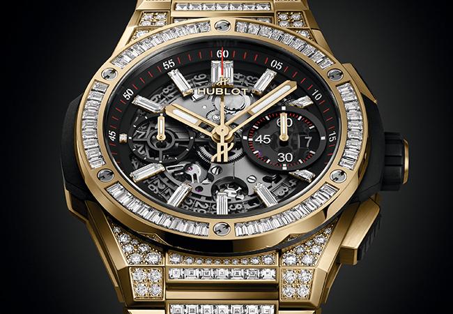 宇舶HUBLOT Big Bang Unico黃金鍊帶計時腕錶黃金滿鑽款