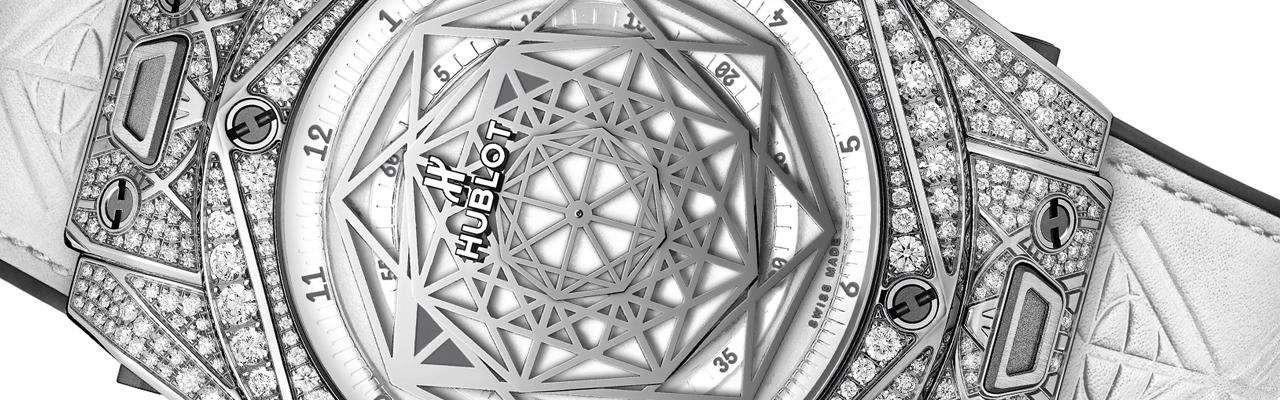 宇舶Big Bang Unico Sang Bleu白色滿鑽腕錶