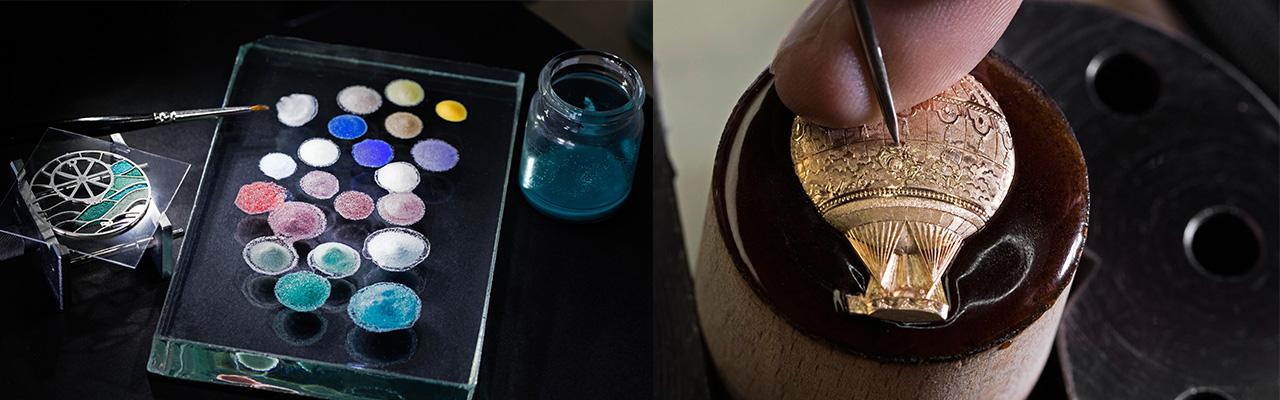 江詩丹頓藝術大師熱氣球腕錶的鏤空琺瑯與立體金雕工藝