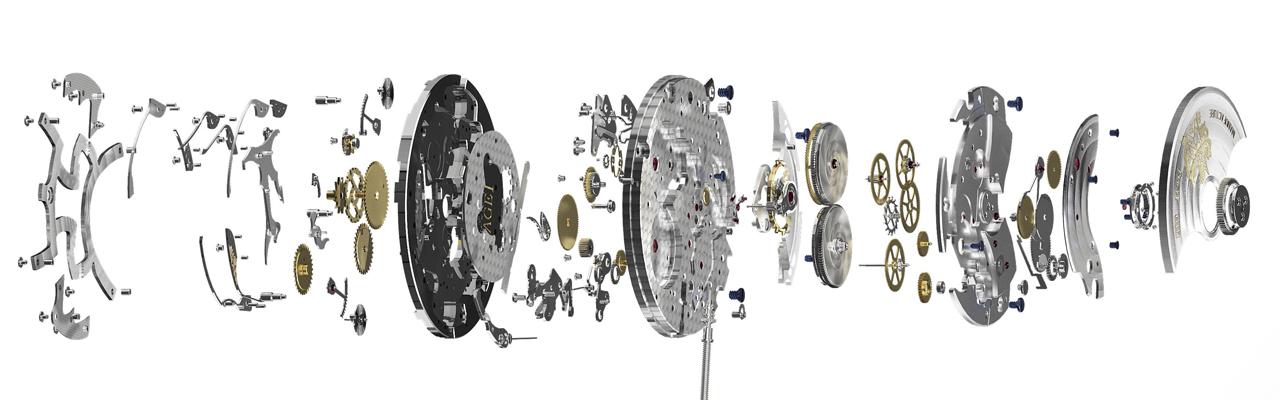 伯爵 Gouverneur 18K玫瑰金萬年曆雙時區功能腕錶